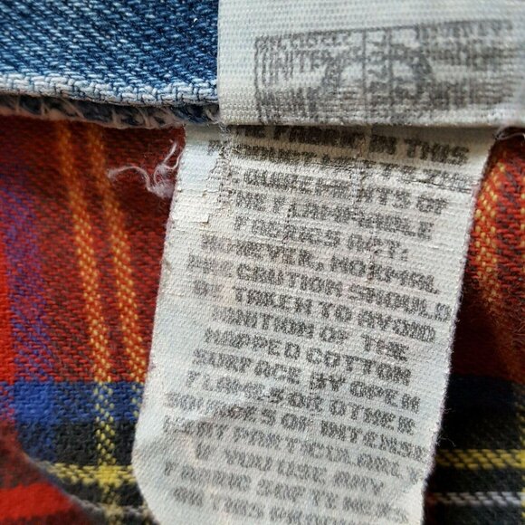 LL Bean Womens Jeans 34/29 Plaid Flannel Lined Vintage Made in USA - Picture 8 of 8